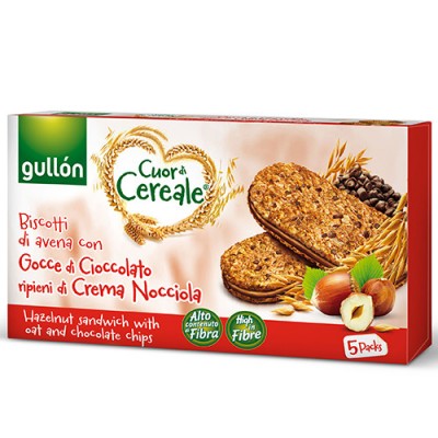 GULLON μπισκότα βρώμης γεμιστά 220gr nocciola