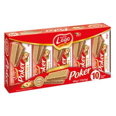 LAGO (ELLEDI) ΓΚΟΦΡΕΤΕΣ poker 10X45γρ (ΕΛ)nocciola