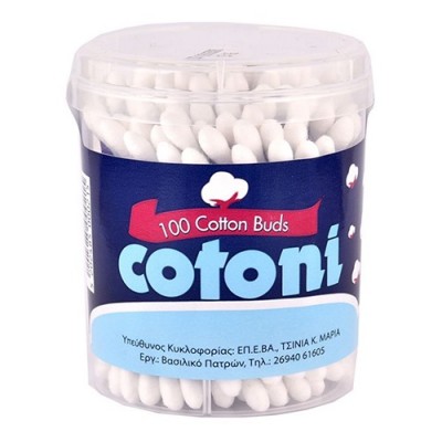 ΩΤΟΚΑΘΑΡΙΣΤΕΣ 100τμχ cotoni (ΕΛ) χάρτινο στικ