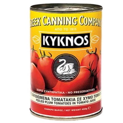 ΚΥΚΝΟΣ ολόκληρη τομάτα αποφλ.400gr (ΕΛ) κονσέρβα