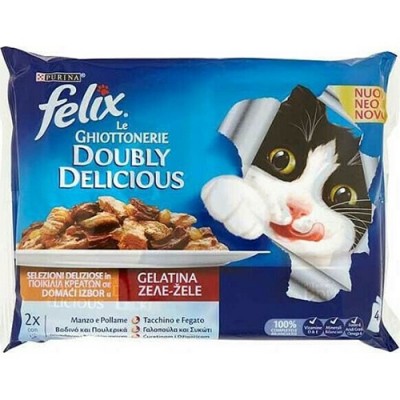 FELIX 4X85γρ DOUBLE DELICIOUS (ΕΛ) μοσχ-κοτόπ FELIX 4X85γρ DOUBLE DELICIOUS (ΕΛ) μοσχ-κοτόπ