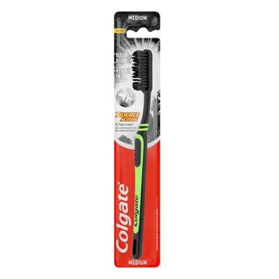 COLGATE οδοντόβουρτσα charcoal double action mediu