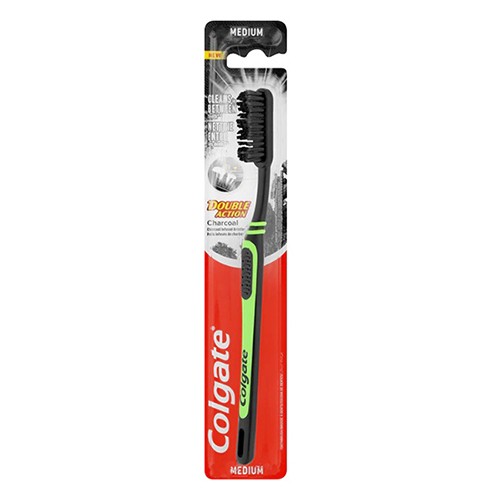 COLGATE οδοντόβουρτσα charcoal double action mediu