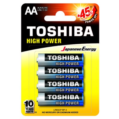 TOSHIBA HIGH POWER AA ΜΠΑΤ 4τεμ ALKALINE