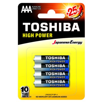 TOSHIBA HIGH POWER AAA  ΜΠΑΤ 4τεμ ALKALINE