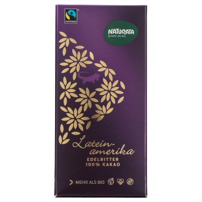 100% Μαύρη Σοκολάτα Λατινική Αμερική Naturata 80g ΒΙΟ