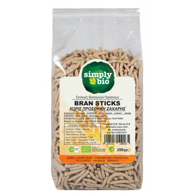 Bran Sticks χωρίς ζάχαρη Simply Bio 250g ΒΙΟ