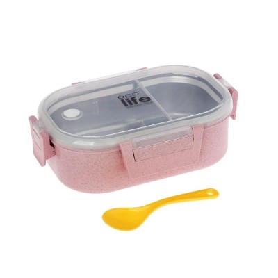 Φαγητοδοχείο με Χώρισμα Light Pink Ecolife 900ml
