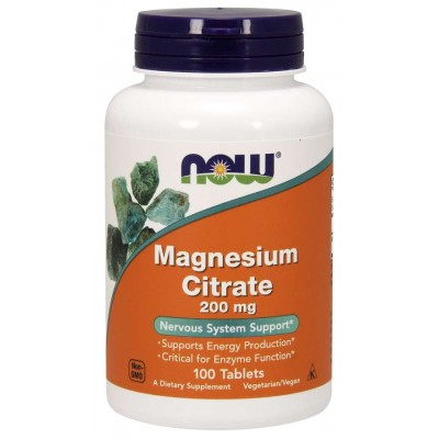 MAGNESIUM CITRATE 200mg Now 100tabs