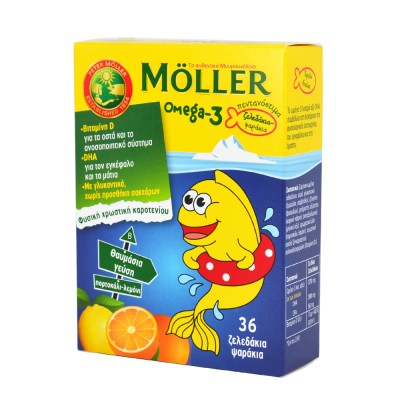 ΖΕΛΕΔΑΚΙΑ ΜΟΥΡΟΥΝΕΛΑΙΟ OMEGA-3 LEMON-ORANGE Moller 36 gums