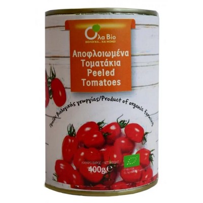 Τοματάκια ολόκληρα αποφλοιωμένα ΟλαΒΙΟ 400g ΒΙΟ Τοματάκια ολόκληρα αποφλοιωμένα ΟλαΒΙΟ 400g ΒΙΟ