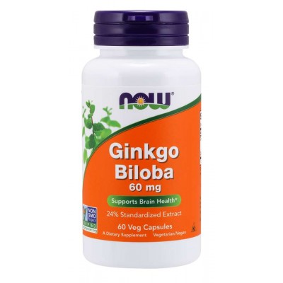 GINKGO BILOBA 60mg Now 60Vcaps
