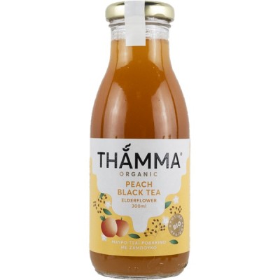 Ice Tea Μαύρο τσάι με ροδάκινο Thamma 300ml BIO Ice Tea Μαύρο τσάι με ροδάκινο Thamma 300ml BIO