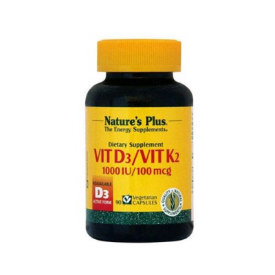 VIT.D3 1000IU/VIT K2 Natures Plus 100mcg 90Vcap VIT.D3 1000IU/VIT K2 Natures Plus 100mcg 90Vcap