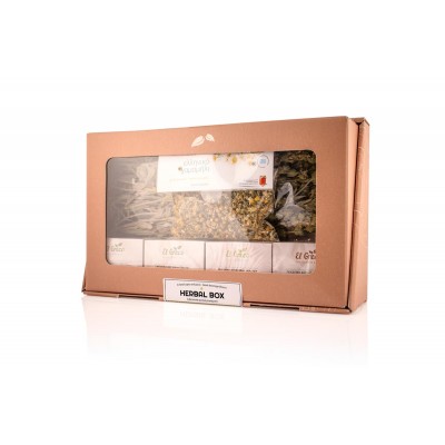 Σετ Δώρου Herbal Box 6 τεμαχίων τσάι του βουνού ματσάκι 40γρ, χαμομήλι 30γρ, δυόσμο El Greco 20 μερίδες, κανέλα κεϋλάνης με γαρύφαλλο El Greco 20 μερίδες, μείγμα βοτάνων με γλυκάνισο El Greco 20, μερίδες, μείγμα βοτάνων με ρίγανη El Greco 20 μερίδες