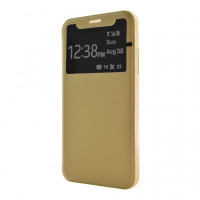 Θήκη Book Ancus S-View Elegance για Apple iPhone X / XS Χρυσαφί
