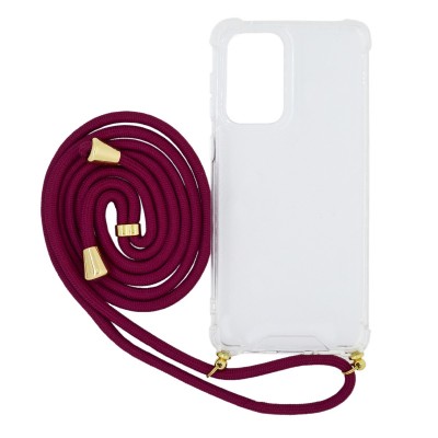 Θήκη Ancus Crossbody για Samsung SM-A336B Galaxy A33 5G Διάφανη με Κορδόνι Μπορντό Θήκη Ancus Crossbody για Samsung SM-A336B Galaxy A33 5G Διάφανη με Κορδόνι Μπορντό