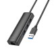 Hub USB Hoco HB42 Easy Safety 4-in-1 USB σε 3xUSB 3.0 5Gbps και RJ45 1000Mbps Μαύρο 1.2m Hub USB Hoco HB42 Easy Safety 4-in-1 USB σε 3xUSB 3.0 5Gbps και RJ45 1000Mbps Μαύρο 1.2m