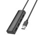 Hub USB Hoco HB41 Easy Safety 4-in-1 USB2.0 σε 4xUSB2.0 480Mbps 5V/3A Μαύρο 1.2m Hub USB Hoco HB41 Easy Safety 4-in-1 USB2.0 σε 4xUSB2.0 480Mbps 5V/3A Μαύρο 1.2m