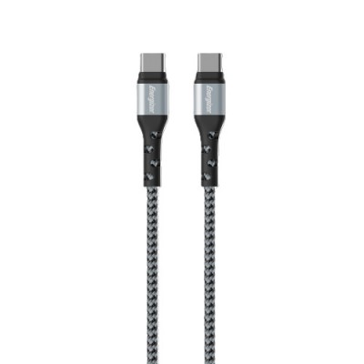 Καλώδιο σύνδεσης Energizer Metal & Braided Nylon Cable  USB-C σε USB-C 2.0  Ασημί 2m