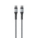 Καλώδιο σύνδεσης Energizer Metal & Braided Nylon Cable  USB-C σε USB-C 2.0  Ασημί 2m