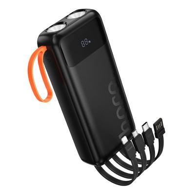 Power Bank Hoco  J151A Spirit 20000mAh με 4 Καλώδια Φόρτισης, Φακό και LED Ένδειξη Μαύρο