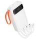 Power Bank Hoco J151 Spirit 10000mAh με 4 Καλώδια Φόρτισης, Φακό και LED Ένδειξη Λευκό