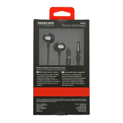 Hands Free Maxcom Soul 2 Stereo Earphones 3.5mm Μαύρα με Μικρόφωνο και Πλήκτρο Απάντησης/Σίγασης