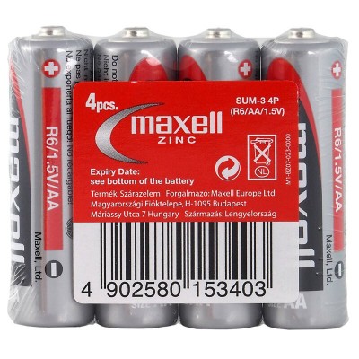 Μπαταρία Maxell R6 / AA Zinc Carbon 1.5 V Τεμ. 4 Μπαταρία Maxell R6 / AA Zinc Carbon 1.5 V Τεμ. 4