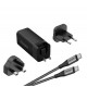 Φορτιστής Ταξιδίου Energizer A65MUC PD65W με Έξοδο USB-C/USB-A  Μαύρο GaN Tech με Καλώδιο USB-C σε USB-C