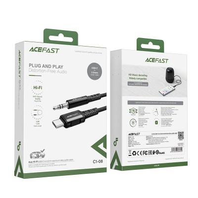 Καλώδιο σύνδεσης Acefast Μεταλλικό C1-08 USB-C σε 3.5mm Αρσενικό Braided Μαύρο 1.2m