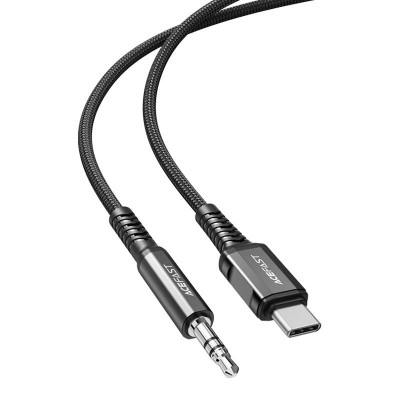 Καλώδιο σύνδεσης Acefast Μεταλλικό C1-08 USB-C σε 3.5mm Αρσενικό Braided Μαύρο 1.2m