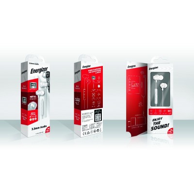 Hands Free Energizer CIA10 Metal Stereo 3.5mm Λευκό με Μικρόφωνο και Πλήκτρο Πολλαπλών Λειτουργιών 1.2m Hands Free Energizer CIA10 Metal Stereo 3.5mm Λευκό με Μικρόφωνο και Πλήκτρο Πολλαπλών Λειτουργιών 1.2m