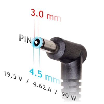 Τροφοδοτικό Laptop Akyga AK-ND-53 19.5V / 4.62A 90W με Έξοδο 4.5 x 3,0mm + Pin Συμβατό με Dell