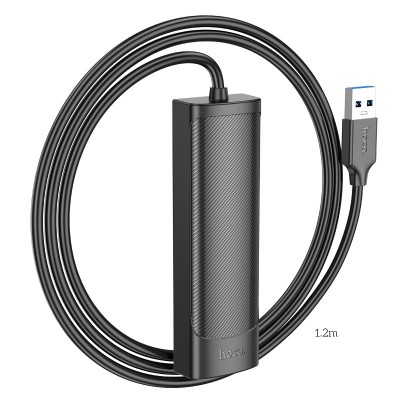 Hub USB Hoco HB42 Easy Safety 4-in-1 USB σε 3xUSB 3.0 5Gbps και RJ45 1000Mbps Μαύρο 1.2m Hub USB Hoco HB42 Easy Safety 4-in-1 USB σε 3xUSB 3.0 5Gbps και RJ45 1000Mbps Μαύρο 1.2m