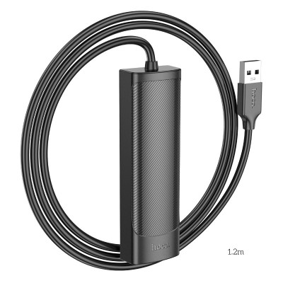 Hub USB Hoco HB41 Easy Safety 4-in-1 USB2.0 σε 4xUSB2.0 480Mbps 5V/3A Μαύρο 1.2m Hub USB Hoco HB41 Easy Safety 4-in-1 USB2.0 σε 4xUSB2.0 480Mbps 5V/3A Μαύρο 1.2m