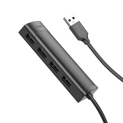Hub USB Hoco HB41 Easy Safety 4-in-1 USB2.0 σε 4xUSB2.0 480Mbps 5V/3A Μαύρο 1.2m Hub USB Hoco HB41 Easy Safety 4-in-1 USB2.0 σε 4xUSB2.0 480Mbps 5V/3A Μαύρο 1.2m