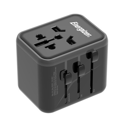 Παγκόσμιος Φορτιστής Ταξιδίου Energizer TA637A  USN/CN AU UK EU με 2 x USB-A 12W  Μαύρο
