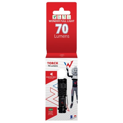 Φακός Wonder Wt1501L 70 Lumens Απόσταση Δέσμης: 50m Αυτονομία: 4h Βάρος: 77gr IP44 Αλουμινίου