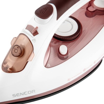 Σίδερo Ατμού με Κεραμική Πλάκα Drip-Stop 3100W Sencor SSI 3520RS Λευκό/Ροζ