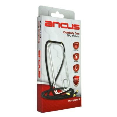 Θήκη Ancus Crossbody για Samsung SM-A556 Galaxy A55 5G Διάφανη με Κορδόνι Μαύρη