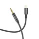 Καλώδιο σύνδεσης Ήχου Hoco UPA19 Braided Lightning Αρσενικό σε 3.5mm Αρσενικό Μαύρο 1m
