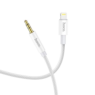 Καλώδιο σύνδεσης Ήχου Hoco UPA19 Braided Lightning Αρσενικό σε 3.5mm Αρσενικό Ασημί 1m
