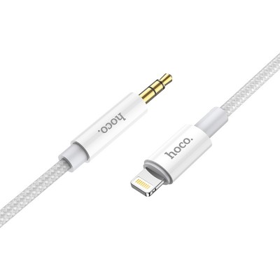 Καλώδιο σύνδεσης Ήχου Hoco UPA19 Braided Lightning Αρσενικό σε 3.5mm Αρσενικό Ασημί 1m