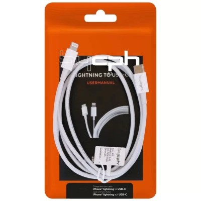 Καλώδιο Σύνδεσης Leki Orange Concept USB-C σε Lightning Λευκό 2m