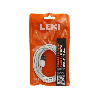 Καλώδιο Σύνδεσης και Φόρτισης Leki Orange Concept USB σε USB-C Λευκό 2m