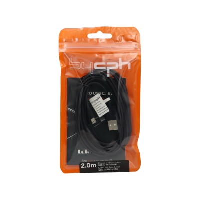 Καλώδιο σύνδεσης Leki Orange Concept USB σε Micro-USB Μαύρο 2m