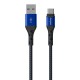 Καλώδιο σύνδεσης Energizer Metal / Braided Nylon USB-A σε USB-C Μπλέ 2m