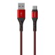 Καλώδιο σύνδεσης Energizer Metal / Braided Nylon USB-A  σε USB-C Κόκκινο 2m