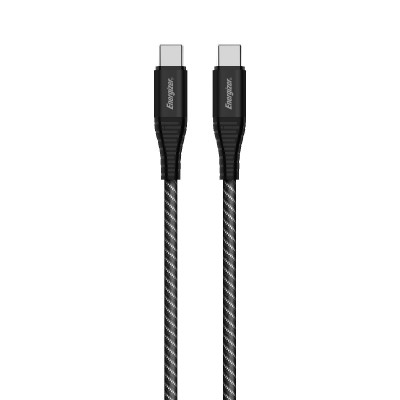 Καλώδιο σύνδεσης Energizer Metal & Nylon Cable USB-C σε USB-C 100W Braided Μαύρο 2m